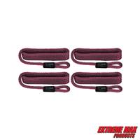 Extreme Max 3006.3375 BoatTector Solid Braid MFP Fender Line Value 4-Pack - 3/8" x 5', Burgundy