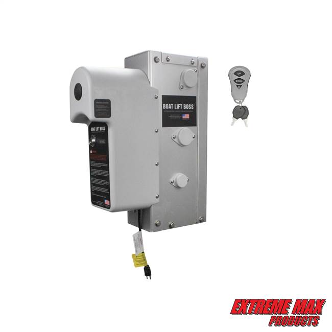 Extreme Max 3006.4577 Boat Lift Boss Integrated Winch with Remote Control Key Fob - 120V, 5000 lbs.