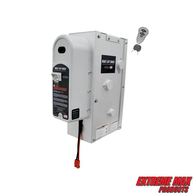 Extreme Max 3006.4662 Boat Lift Boss Integrated Winch with Remote Control Key Fob - 12/24V, 7500 lbs.