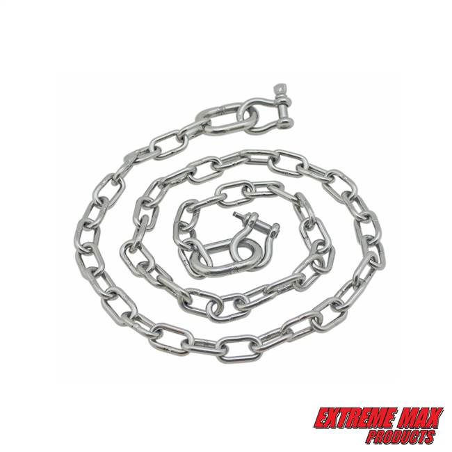 Extreme Max 3006.6575 BoatTector Stainless Steel Anchor Lead Chain - 3/16" x 4' with 1/4" Shackles