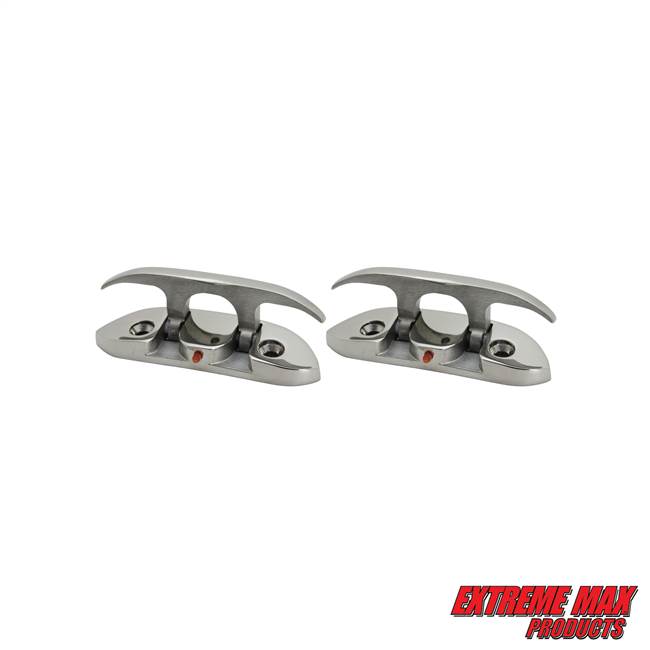 Extreme Max 3006.6631.2 Folding Stainless Steel Cleat ‰ÛÒ 4-1/2‰Û, Value 2-Pack