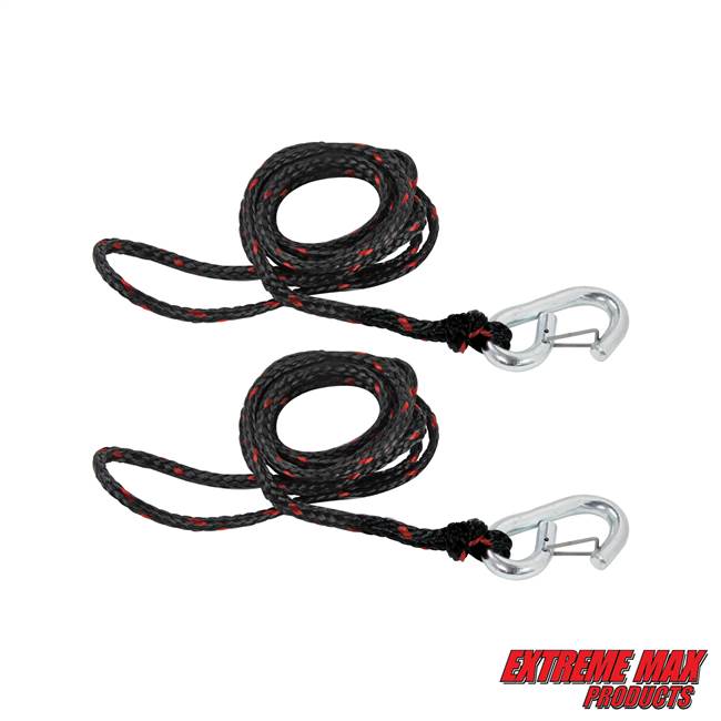 Extreme Max 3006.6634 PWC 7' Dock Line with Zinc-Plated Snap Hook - Value 2-Pack