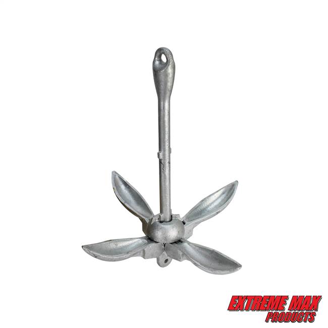 Extreme Max 3006.6663 BoatTector Folding / Grapnel Anchor, Galvanized - 7 lb.