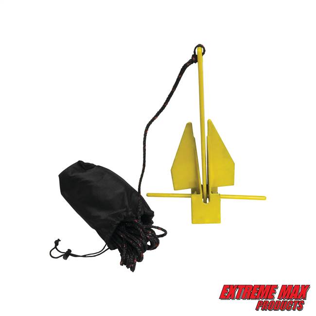Extreme Max 3006.6713 BoatTector Complete PWC Fluke Anchor Kit with Rope and Marker Buoy - 3 lbs.