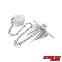 Extreme Max 3006.6717 Complete Slip Ring Anchor Kit with Rope / Anchor Chain / Shackle - #7 / 4.5 lb.