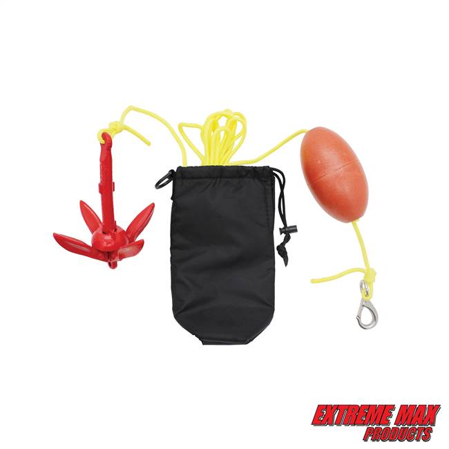 Extreme Max 3006.6782 BoatTector Complete Grapnel Anchor Kit for Paddleboard, SUP, Small Kayaks, Inflatables, and Other Lightweight Water Toys ‰ÛÒ 1.5 lbs.