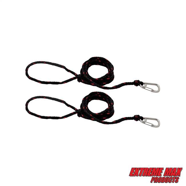 Extreme Max 3006.6806 PWC 9' Dock Line with Stainless Steel Snap Hook - Value 2-Pack