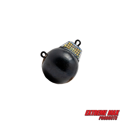 Extreme Max 3006.6891 Coated Ball-with-Fin Downrigger Weight - 10 lbs. with Silver Flash