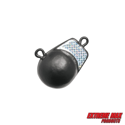 Extreme Max 3006.6897 Coated Ball-with-Fin Downrigger Weight - 4 lbs. with Silver Flash