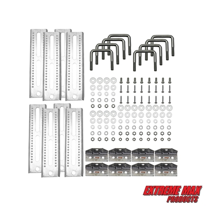 Extreme Max 3006.7035 10" Galvanized Swivel-Top Bunk Bracket with Hardware for 1.5" x 3" Trailer - 8-Pack