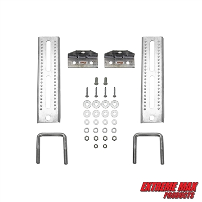 Extreme Max 3006.7038 10" Galvanized Swivel-Top Bunk Bracket with Hardware for 2" x 3" Trailer - 2-Pack