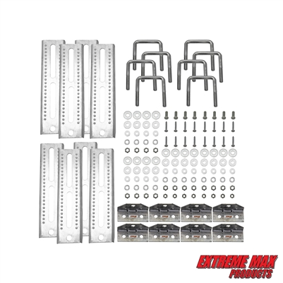 Extreme Max 3006.7044 10" Galvanized Swivel-Top Bunk Bracket with Hardware for 2" x 3" Trailer - 8-Pack