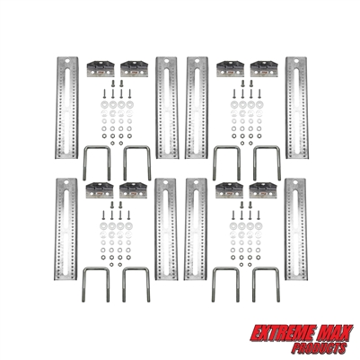 Extreme Max 3006.7052 10" Galvanized Swivel-Top Bunk Bracket with Hardware for 3" x 3" Trailer - 8-Pack