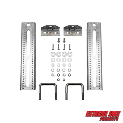 Extreme Max 3006.7064 12" Galvanized Swivel-Top Bunk Bracket with Hardware for 1.5" x 3" Trailer - 2-Pack