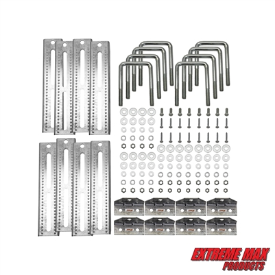 Extreme Max 3006.7067 12" Galvanized Swivel-Top Bunk Bracket with Hardware for 1.5" x 3" Trailer - 4-Pack