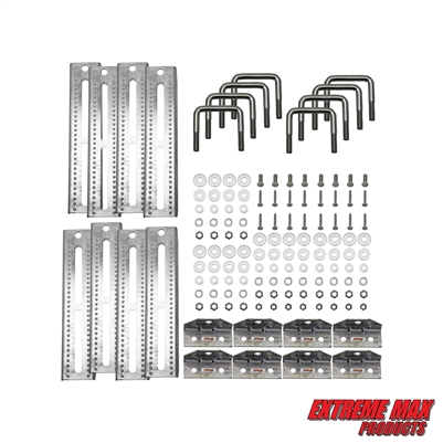 Extreme Max 3006.7069 12" Galvanized Swivel-Top Bunk Bracket with Hardware for 1.5" x 3" Trailer - 8-Pack