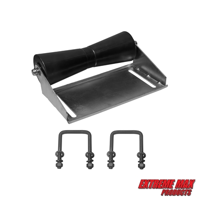 Extreme Max 3006.7152 Boat Trailer Keel Roller and Bracket Kit for 3x3 Cross Members - 12" Poly Vinyl Roller, Black