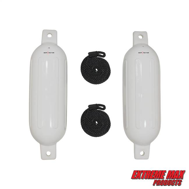 Extreme Max 3006.7201 BoatTector Fender Value 2-Pack - 6.5" x 22", White