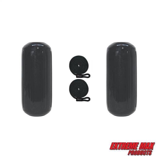 Extreme Max 3006.7306.2 BoatTector HTM Inflatable Fender Value 2-Pack - 8.5" x 20", Black