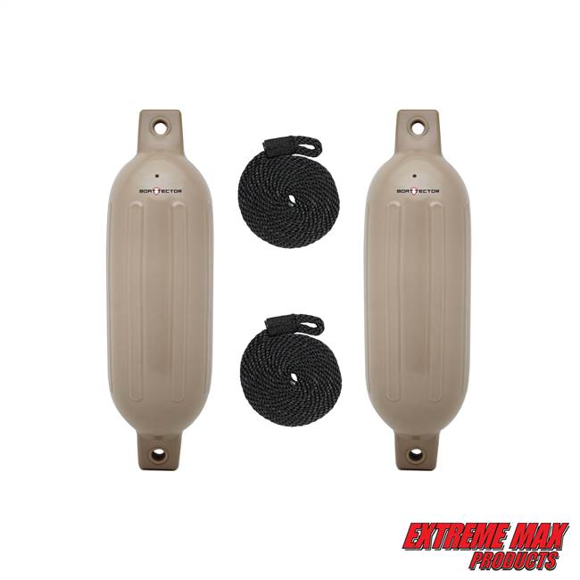 Extreme Max 3006.7435 BoatTector Fender Value 2-Pack - 4.5" x 16", Sand