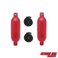 Extreme Max 3006.7447 BoatTector Fender Value 2-Pack - 6.5" x 22", Bright Red