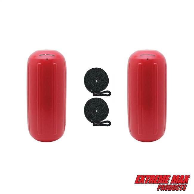 Extreme Max 3006.7462.2 BoatTector HTM Inflatable Fender Value 2-Pack - 6.5" x 15", Bright Red