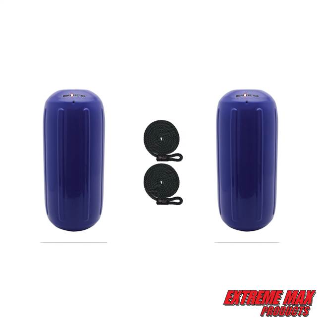 Extreme Max 3006.7468.2 BoatTector HTM Inflatable Fender Value 2-Pack - 6.5" x 15", Cobalt Blue