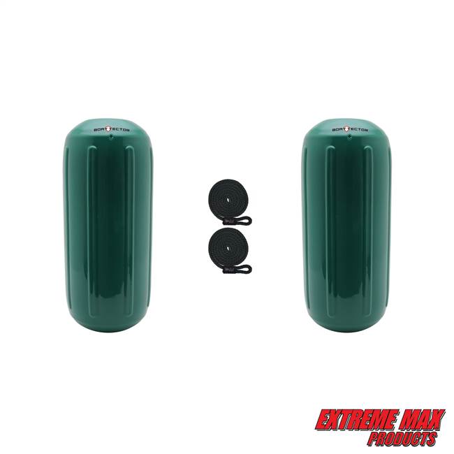 Extreme Max 3006.7471.2 BoatTector HTM Inflatable Fender Value 2-Pack - 6.5" x 15", Forest Green