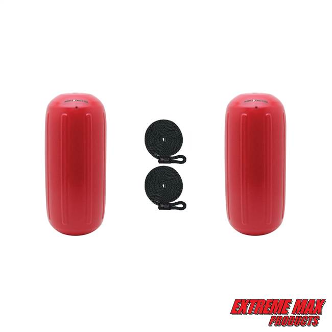 Extreme Max 3006.7477.2 BoatTector HTM Inflatable Fender Value 2-Pack - 8.5" x 20", Bright Red