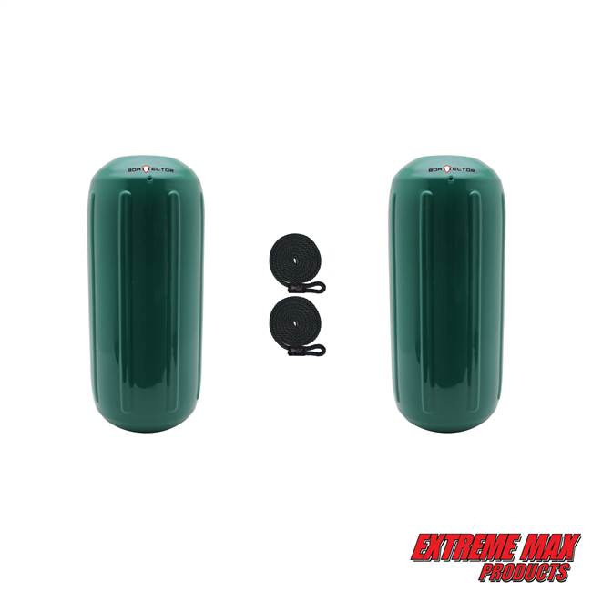 Extreme Max 3006.7486.2 BoatTector HTM Inflatable Fender Value 2-Pack - 8.5" x 20", Forest Green