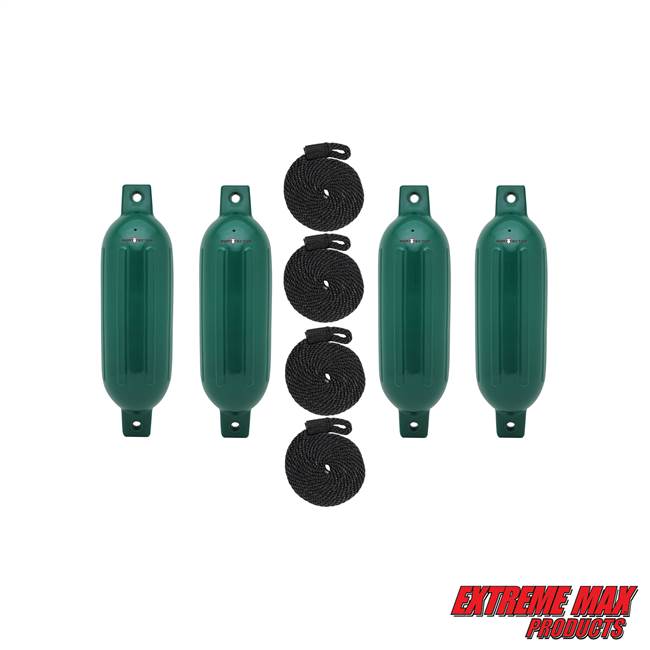 Extreme Max 3006.7507 BoatTector Fender Value 4-Pack - 6.5" x 22‰Û, Forest Green