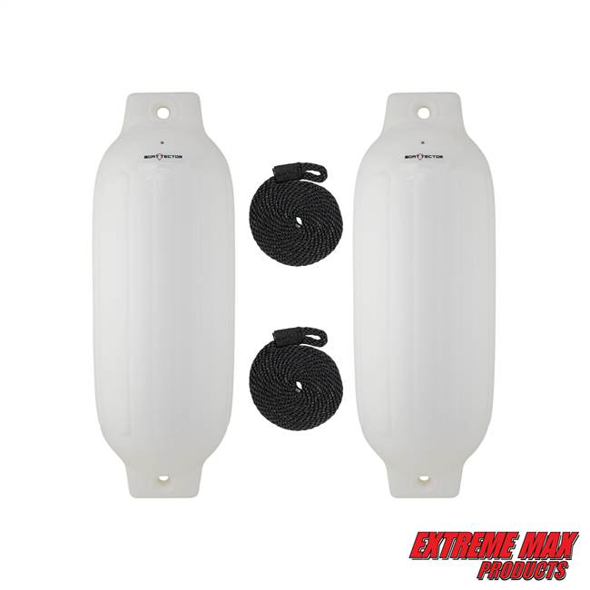 Extreme Max 3006.7512 BoatTector Inflatable Fender Value 2-Pack - 8.5" x 27", White