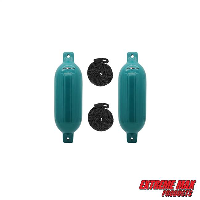 Extreme Max 3006.7578 BoatTector Inflatable Fender Value 2-Pack - 4.5" x 16", Teal