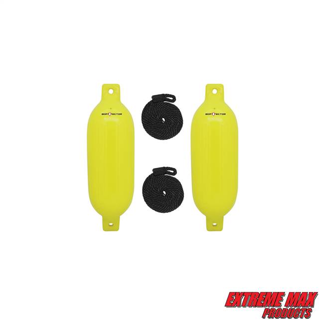 Extreme Max 3006.7599 BoatTector Inflatable Fender Value 2-Pack - 6.5" x 22", Neon Yellow