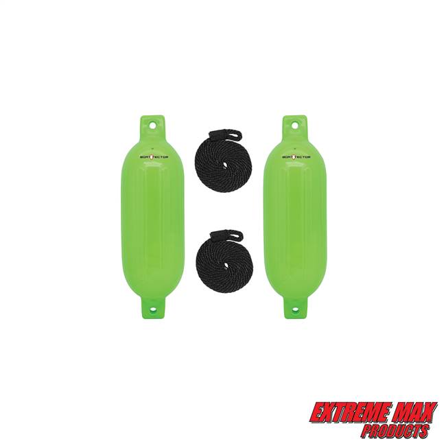 Extreme Max 3006.7602 BoatTector Inflatable Fender Value 2-Pack - 6.5" x 22", Neon Green