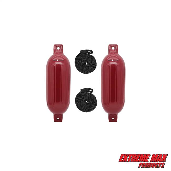 Extreme Max 3006.7605 BoatTector Inflatable Fender Value 2-Pack - 6.5" x 22", Cranberry