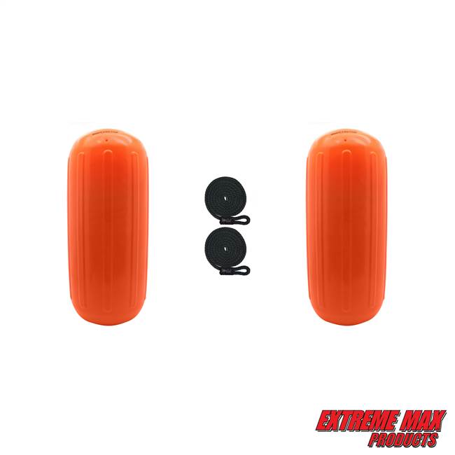 Extreme Max 3006.7715.2 BoatTector HTM Inflatable Fender Value 2-Pack - 6.5" x 15", Neon Orange