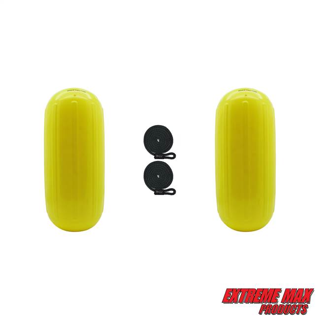 Extreme Max 3006.7718.2 BoatTector HTM Inflatable Fender Value 2-Pack - 6.5" x 15", Neon Yellow