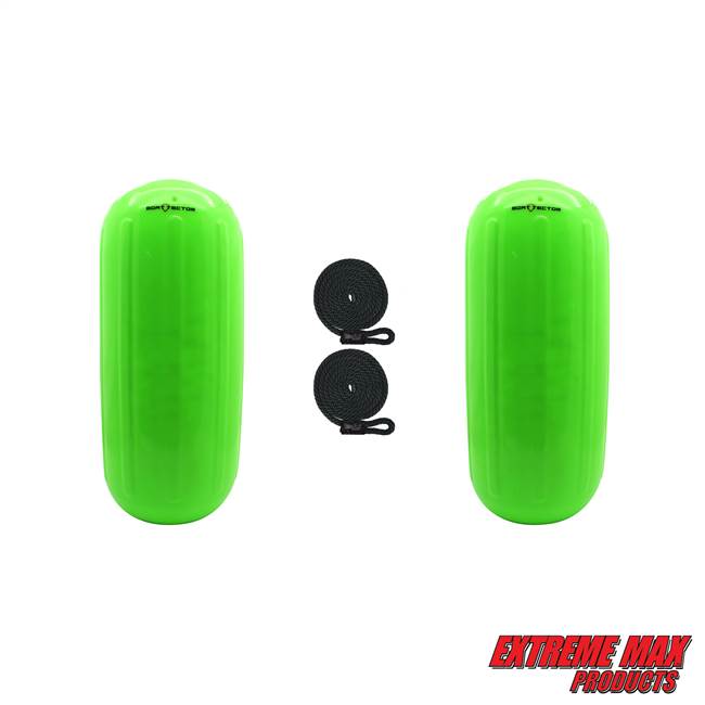 Extreme Max 3006.7721.2 BoatTector HTM Inflatable Fender Value 2-Pack - 6.5" x 15", Neon Green