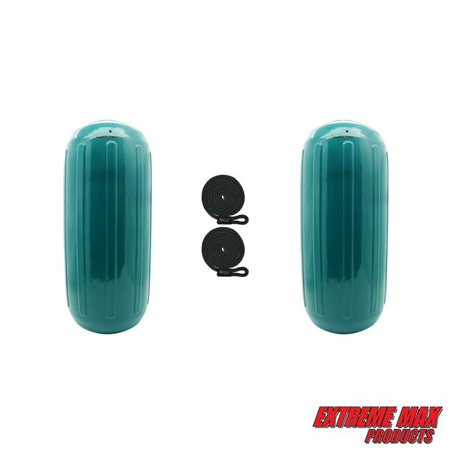 Extreme Max 3006.7727.2 BoatTector HTM Inflatable Fender Value 2-Pack - 8.5" x 20", Teal