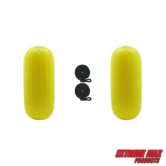 Extreme Max 3006.7733.2 BoatTector HTM Inflatable Fender Value 2-Pack - 8.5" x 20", Neon Yellow