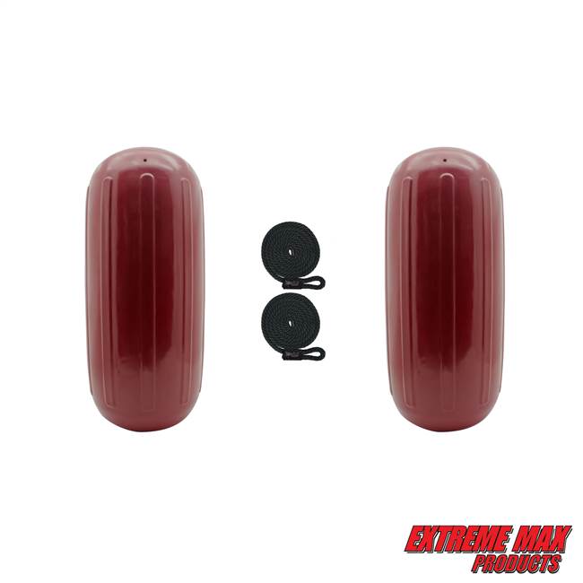 Extreme Max 3006.7739.2 BoatTector HTM Inflatable Fender Value 2-Pack - 8.5" x 20", Cranberry