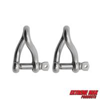 Extreme Max 3006.8213.2 BoatTector Stainless Steel Twist Shackle - 1/4", 2-Pack