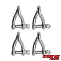 Extreme Max 3006.8213.4 BoatTector Stainless Steel Twist Shackle - 1/4", 4-Pack