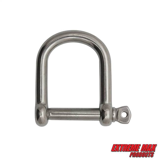 Extreme Max 3006.8225 BoatTector Stainless Steel Wide D Shackle - 1/4"