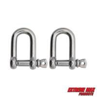 Extreme Max 3006.8237.2 BoatTector Stainless Steel D Shackle - 1/4", 2-Pack