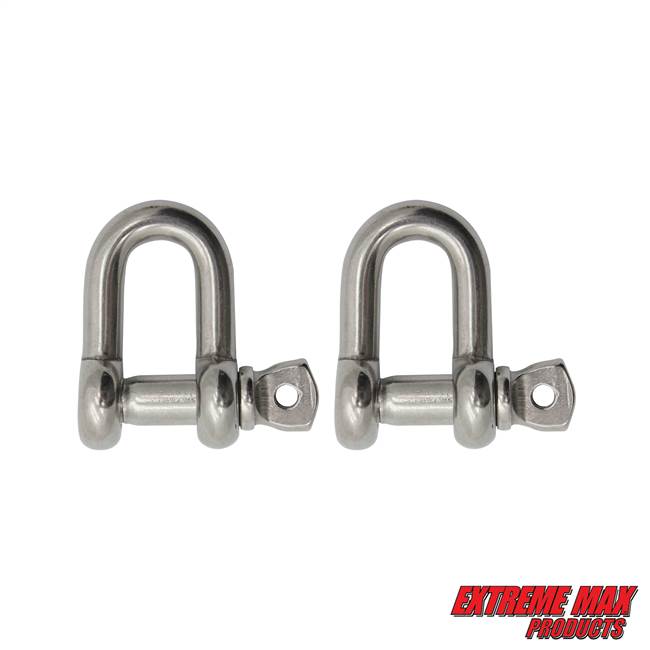 Extreme Max 3006.8267.2 BoatTector Stainless Steel Chain Shackle - 3/8", 2-Pack