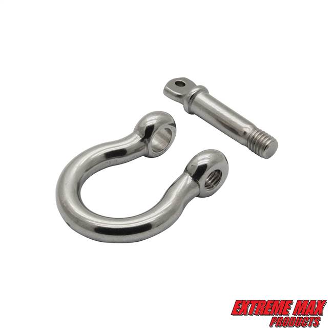 1//4 2-Pack Extreme Max 3006.8201.2 BoatTector Stainless Steel Long D Shackle