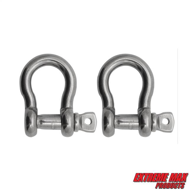 Extreme Max 3006.8318.2 BoatTector Stainless Steel Anchor Shackle - 3/8", 2-Pack