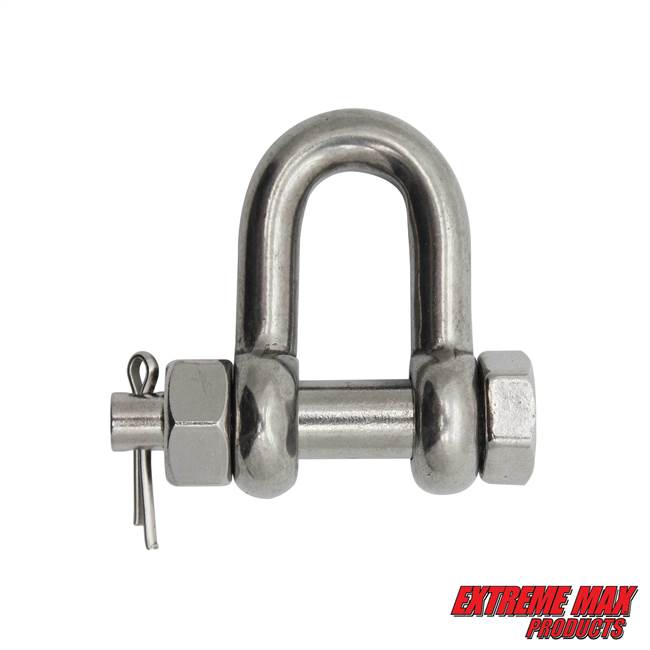 Extreme Max 3006.8339 BoatTector Stainless Steel Bolt-Type Chain Shackle - 1/4"